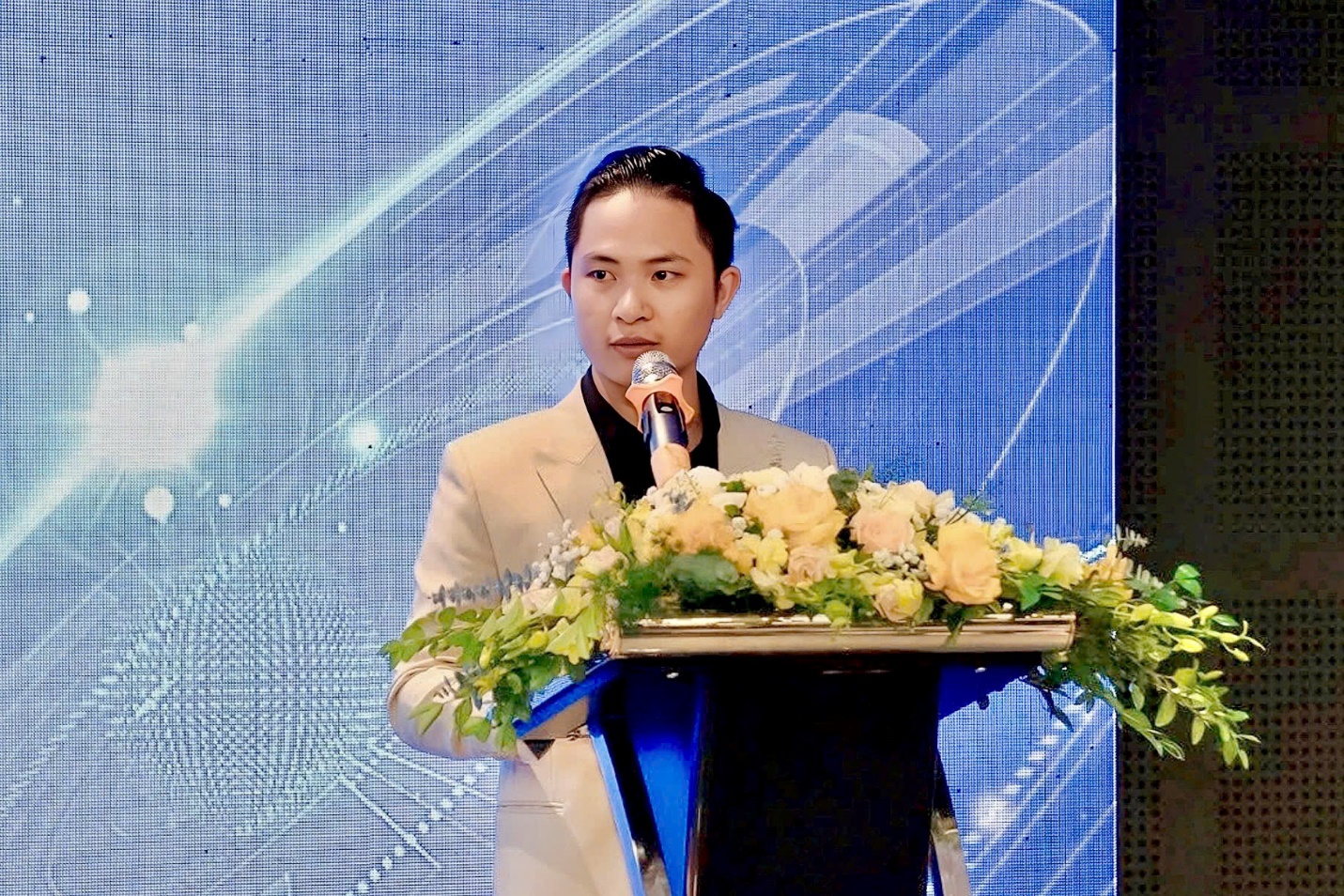 Ông Dương Cao Trí, Tổng Giám đốc Kim Tâm Cát phát biểu tại buổi lễ.