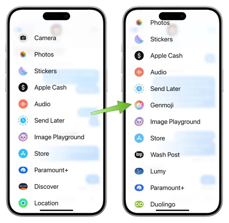 Khả năng tạo Genmoji cá nhân hóa trực tiếp từ menu biểu tượng cảm xúc.
