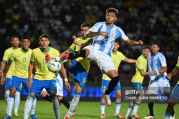 Video bóng đá U20 Brazil - Argentina: Đàn em Messi nhàn nhã  " đánh tennis "  (U20 Nam Mỹ)