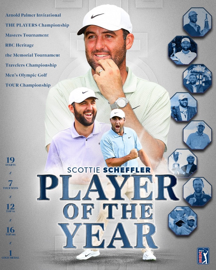 Thành tích ấn tượng của Scheffler năm 2024. Ảnh: PGA Tour