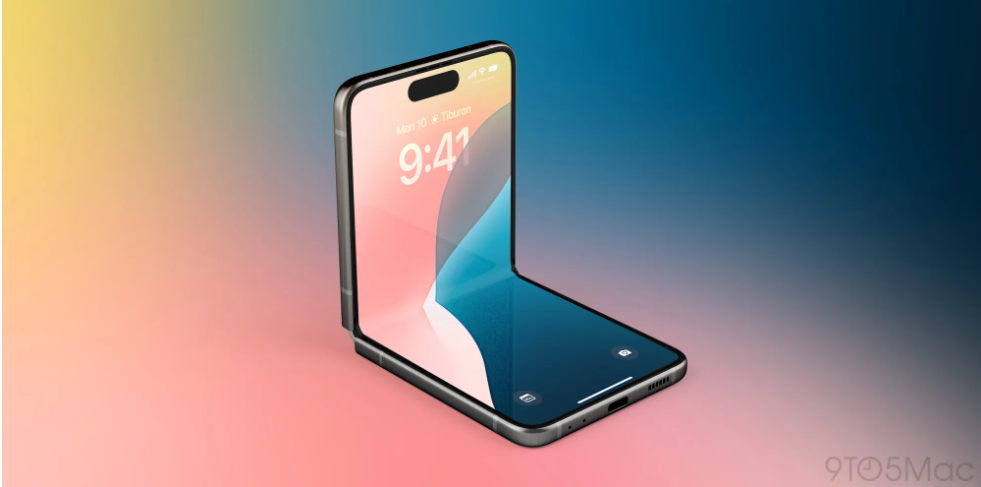 Concept photo of foldable iPhone screen.