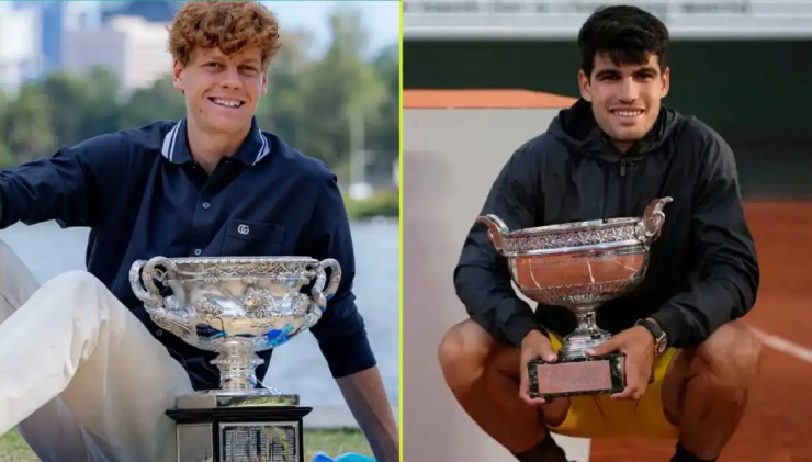 Sinner (bên trái) và Alcaraz (bên phải) đang giúp tennis tiếp tục được chú ý sau thời "BIG 3"