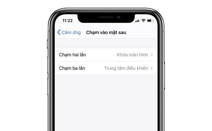 Tùy chỉnh các thao tác chạm vào mặt sau.