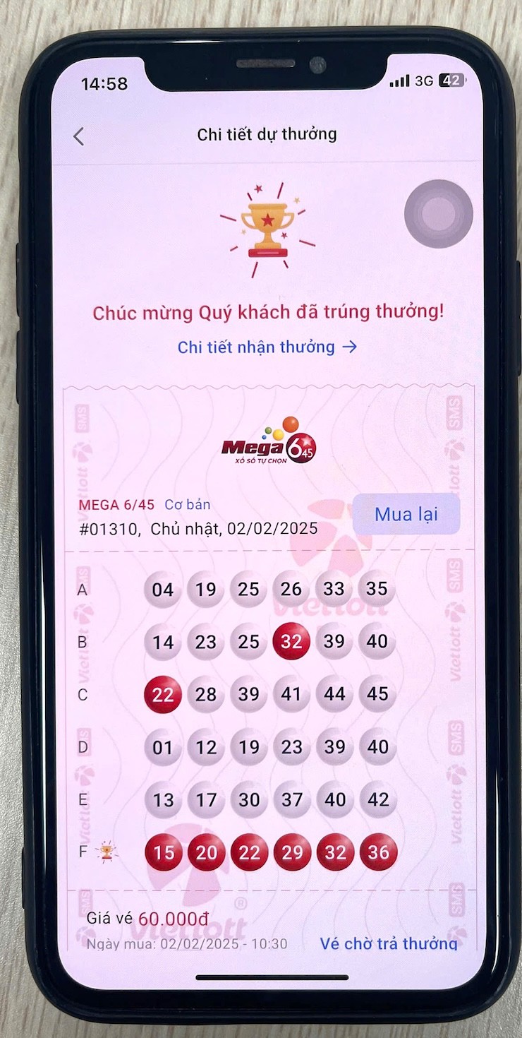 Tấm vé may mắn của anh N.V.N.