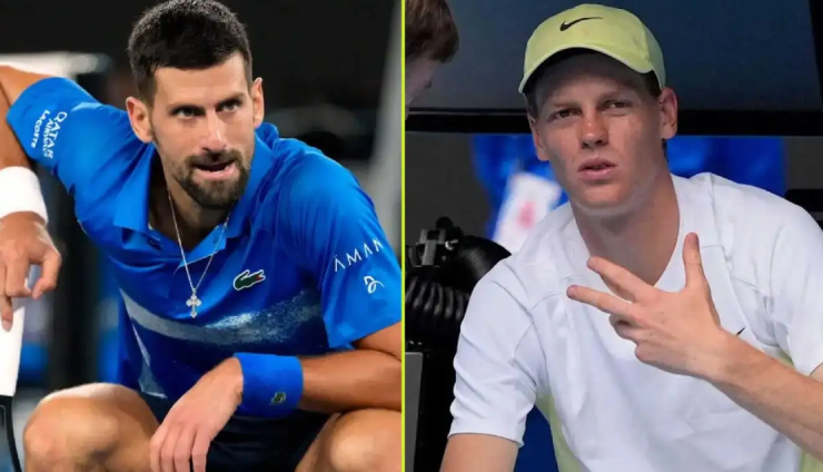 Djokovic khẳng định nếu không gặp chấn thương, anh sẵn sàng đấu bất cứ ai, kể cả tay vợt giỏi nhất Sinner (áo trắng)