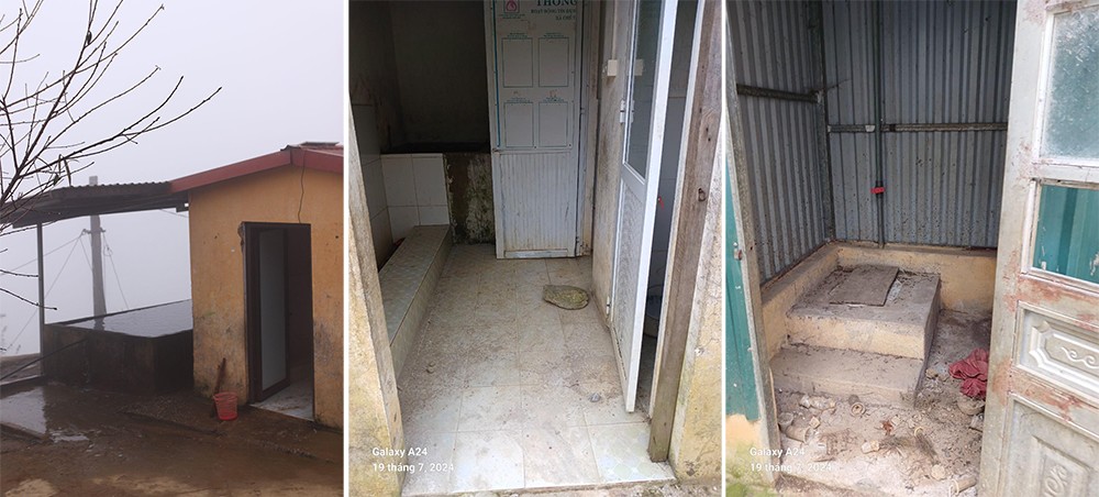 Những công trình vệ sinh phụ trợ của trường không chỉ ít về số lượng mà còn xuống cấp nghiêm trọng - Ảnh : DNCC