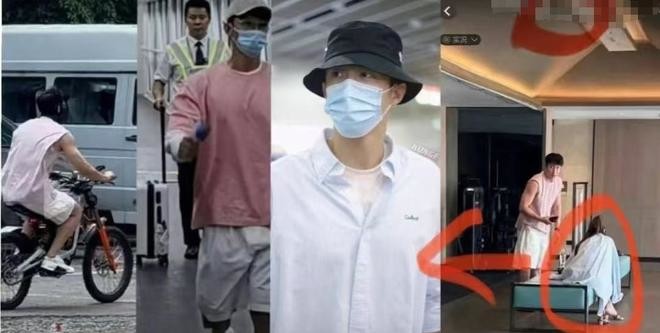 Hoàng Cảnh Du và cô gái xuất hiện tại resort ở Phú Quốc. Ảnh: Weibo