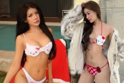 Dàn hot girl Việt  đốt mắt  khi cùng diện mẫu bikini hình Hello Kitty