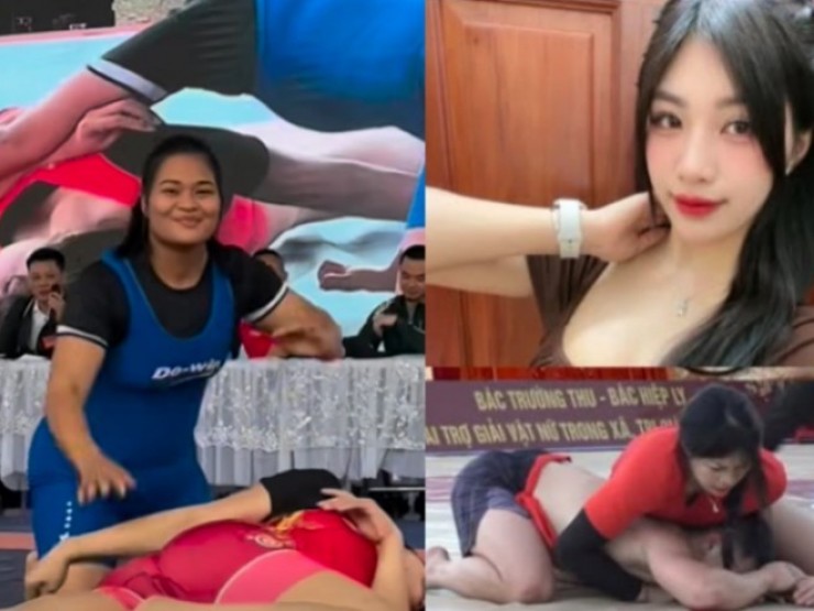 Hot girl Anh Thơ đấu vật thắng cả đô nam, chỉ trụ được 30 giây trước bạn nữ này