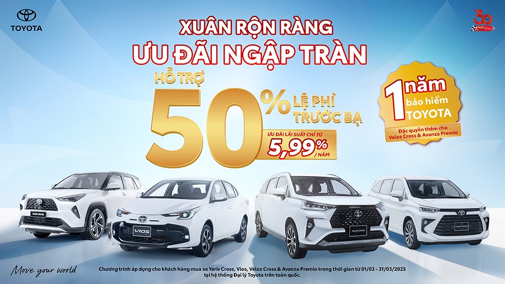 Ưu đãi đến 50% thuế trước bạ, sở hữu xe Toyota ngay trong tháng 3 - 1