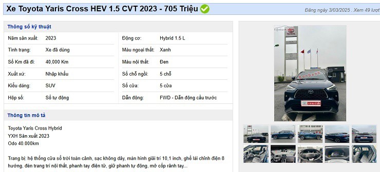 Yaris Cross Hybrid cũ có nên mua không? - 2