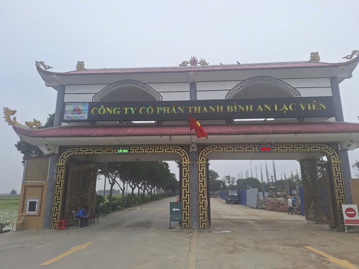 Công ty Cổ phần Thanh Bình An Lạc Viên nơi xảy ra sự việc. Ảnh: Bảo Khánh