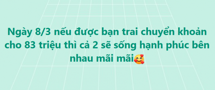 Các bạn nữ yêu cầu món quà thú vị cho ngày 8/3. Ảnh chụp màn hình