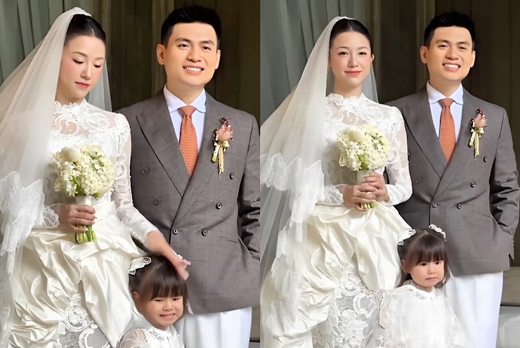 Đám cưới Salim - doanh nhân Hải Long: Con gái "Pam iu ơi" được mẹ dắt tay vào lễ đường, đầu đội nhẫn cưng xỉu