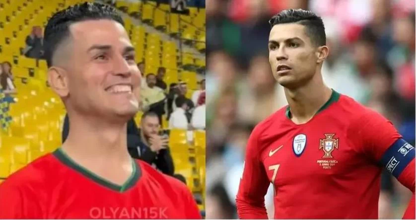 Fan hâm mộ giải phong cách tiền đạo Ronaldo và được Ronaldo đùa lại rất...đanh đá. Ảnh: A.N