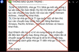 Bác thông tin chuyển vị trí làm thủ tục bay sang ga T3 Tân Sơn Nhất từ ngày 5-5