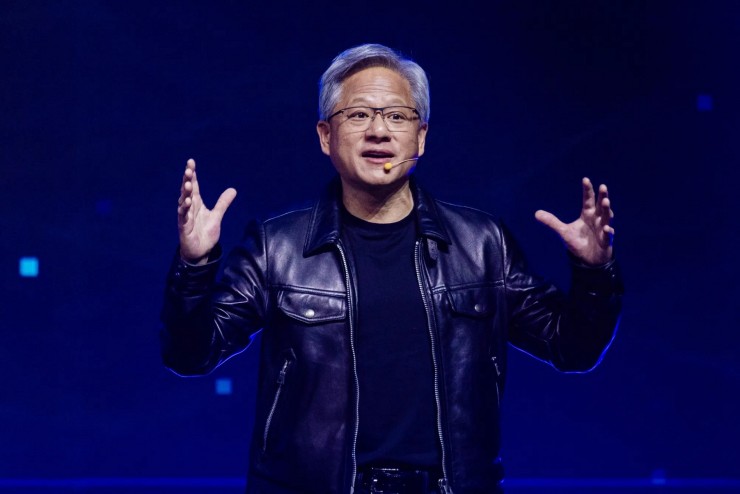 CEO Nvidia Jensen Huang gắn liền với những chiếc áo da. Ảnh: Bloomberg