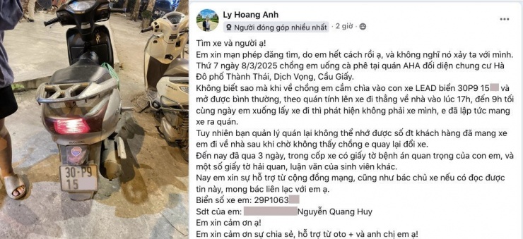 Chị Hoàng Anh đã đăng bài trên một diễn đàn về ô tô với mong muốn tìm và đổi xe. Ảnh chụp màn hình