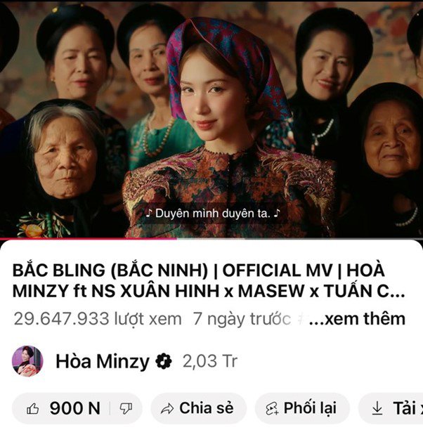 Hoà Minzy đại thắng với MV Bắc Bling.