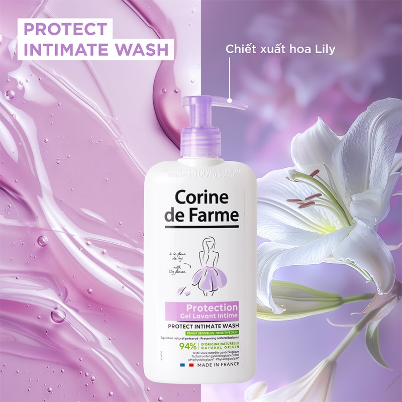 Corine de Farme Protect Intimate Wash giúp ngăn ngừa ngứa, khô rát
