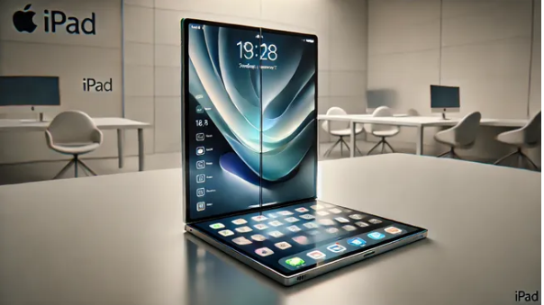 Concept image of iPad Pro with folding screen.