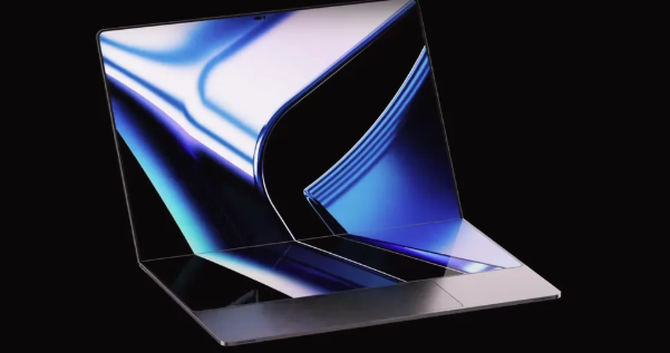 Concept photo of MacBook with folding screen.