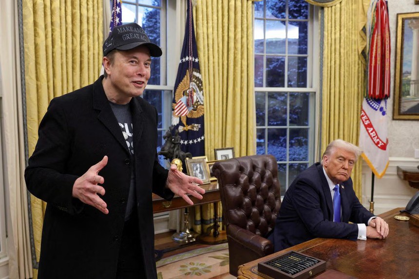 Tổng thống Mỹ Donald Trump gặp tỷ phú Musk tại Nhà Trắng (ảnh: Reuters)