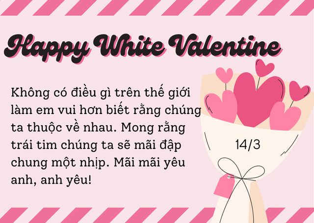 Lời chúc ngày Valentine trắng 14/3 ý nghĩa tặng chồng.