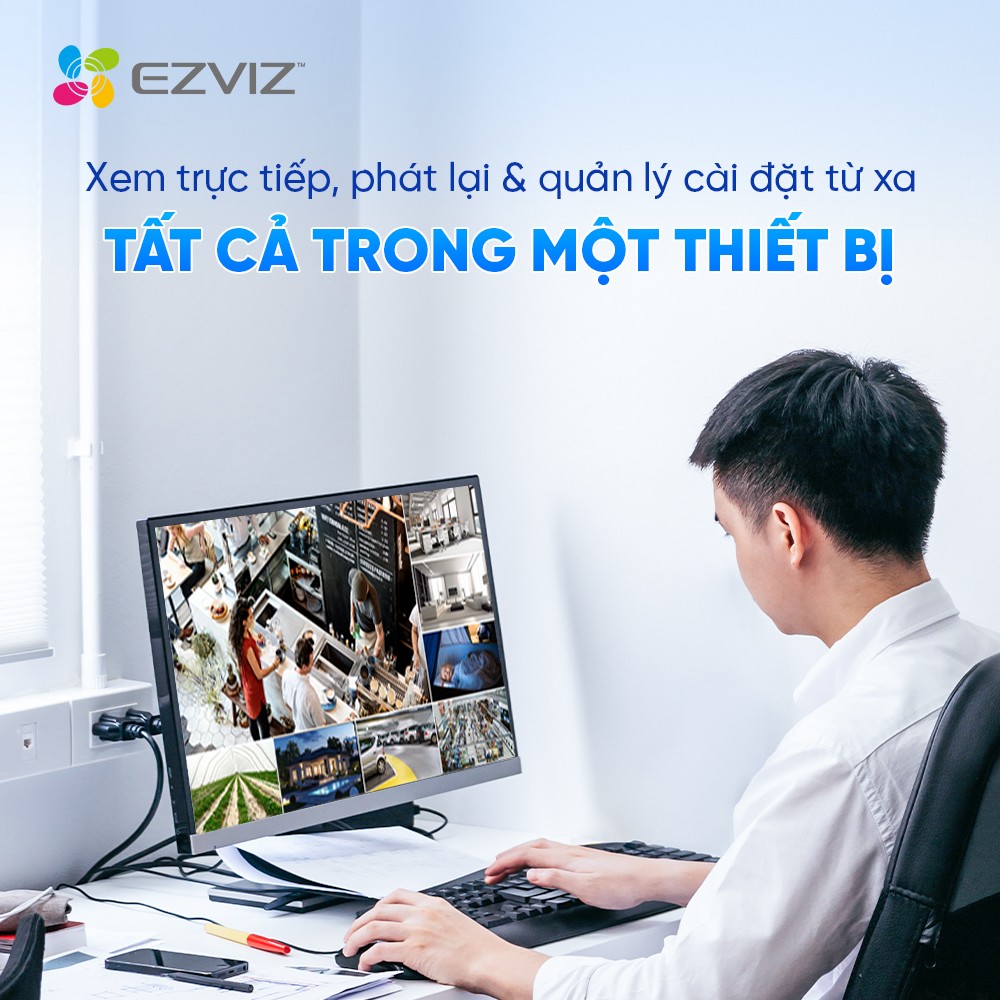 EZVIZ X5s hỗ trợ chủ doanh nghiệp quan sát đồng thời được hệ thống camera đã lắp đặt