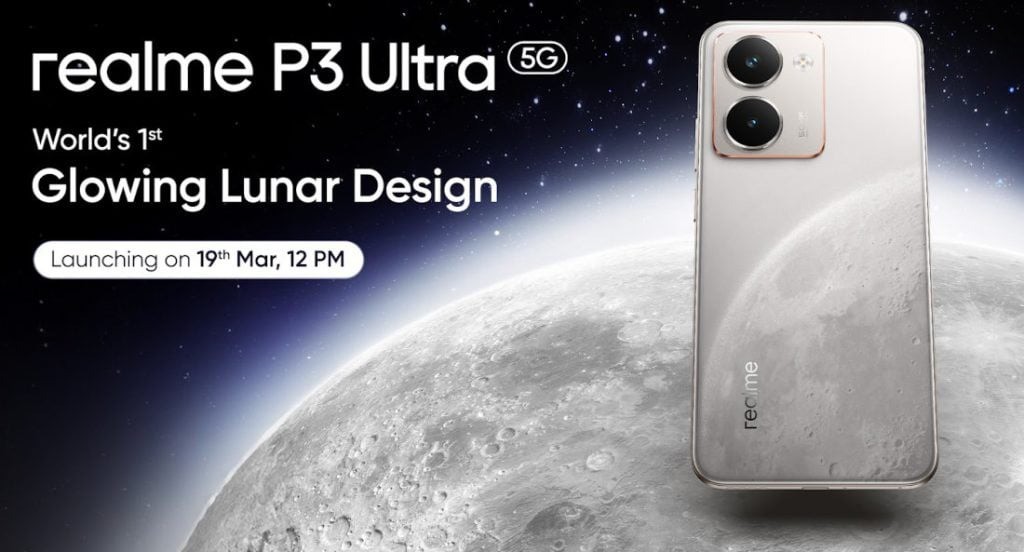 Realme P3 Ultra 5G sở hữu mặt lưng có khả năng phát sáng trong bóng tối và đổi màu.