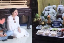 Vân Trang khóc khi dâng cơm đặt lên bàn thờ Quý Bình, đăng tâm thư:  " Đâu ai biết lần gặp lúc đó là lần cuối " 