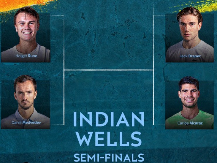 Nhận định bán kết tennis Indian Wells: Alcaraz mơ tranh cúp lần 3, duyên nợ Medvedev - Rune