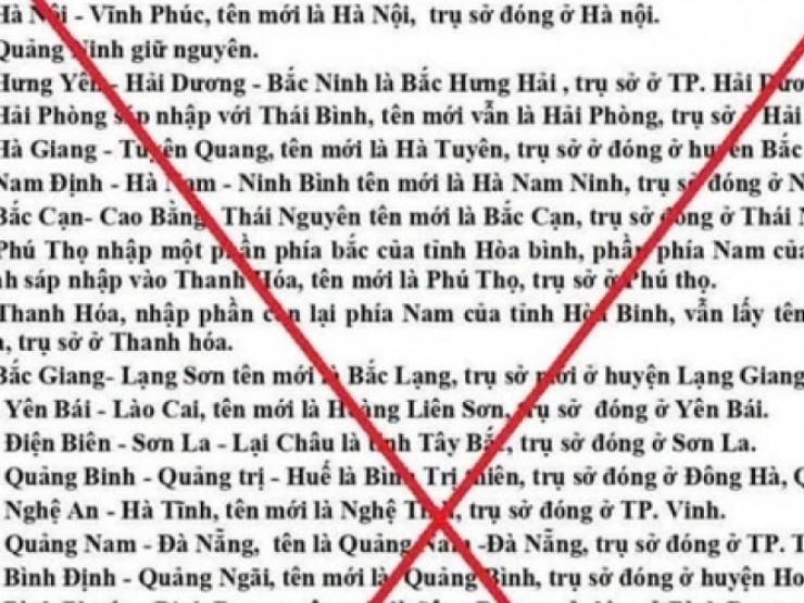 Tung tin thất thiệt về việc sáp nhập tỉnh, thành có thể bị phạt tù đến 7 năm