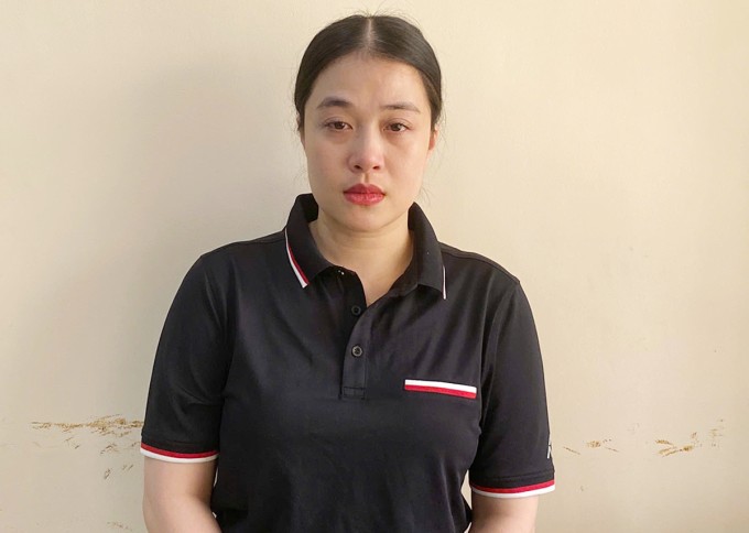 Nguyễn Thị Thanh Ngọc tại cơ quan điều tra. Ảnh: Công an cung cấp