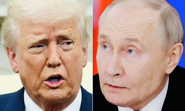 Tổng thống Mỹ Donald Trump và Tổng thống Nga Vladimir Putin điện đàm ngày 18/3/2025. Ảnh: Getty Images.