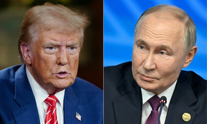 Tổng thống Mỹ Donald Trump (trái) và người đồng cấp Nga Vladimir Putin. Ảnh: AFP