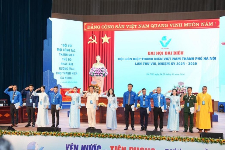 Nữ diễn viên tham dự Đại hội đại biểu Hội liên hiệp thanh niên Việt Nam TP Hà Nội lần thứ VIII, nhiệm kỳ 2024-2029.&nbsp;