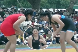 Cô gái "xinh như tiên nữ hạ phàm", làm bừng sáng sới vật hội làng