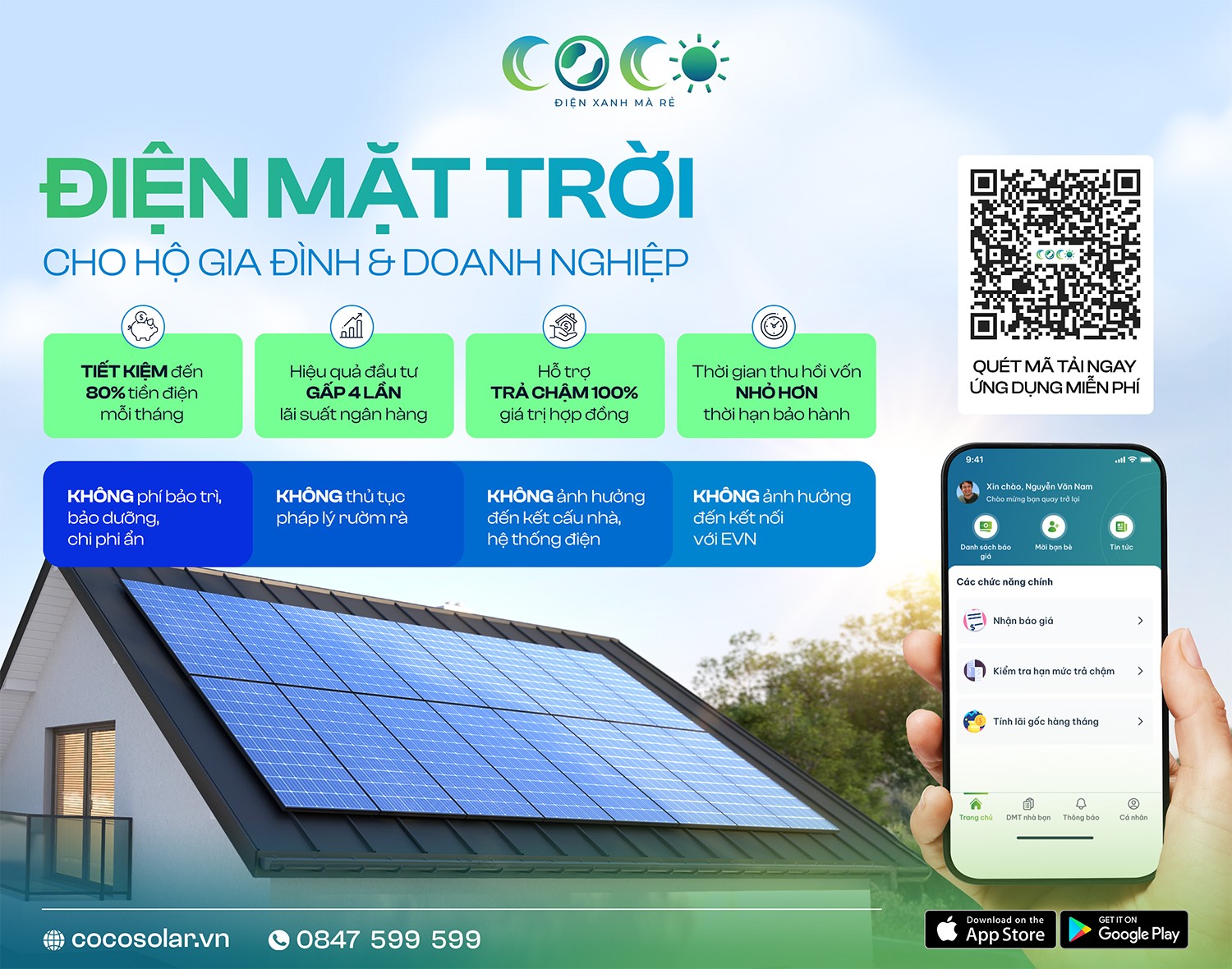 CoCo Solar - nền tảng lắp đặt và trả chậm điện mặt trời cho hộ gia đình và doanh nghiệp