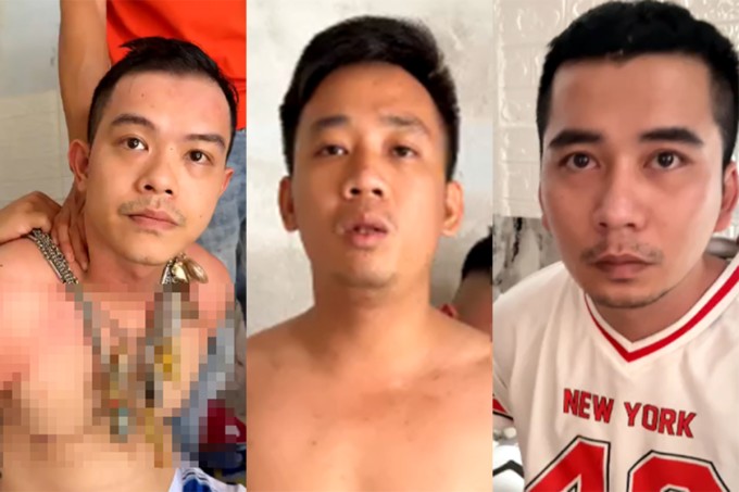 Từ trái sang: Nguyễn Anh Duy, Nguyễn Tuấn Anh, Đào Xuân Lộc bị bắt chiều nay. Ảnh: Tuyết Nhung