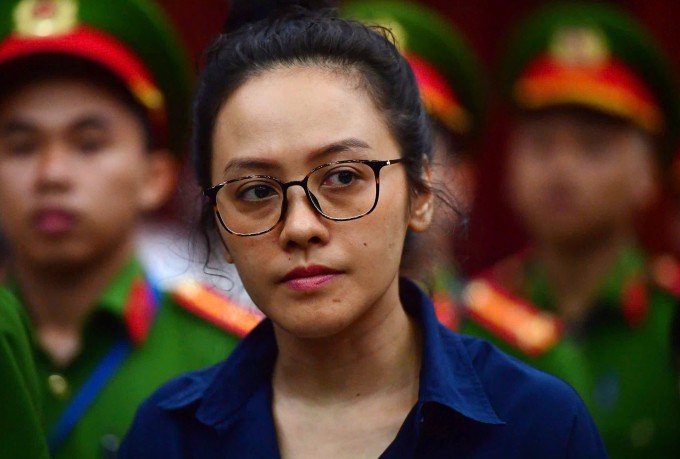 Trương Huệ Vân tại tòa sáng nay. Ảnh: Thanh Tùng