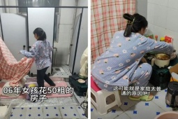 Cô gái nằm ngủ cạnh bồn cầu, nấu ăn trong nhà vệ sinh để tiết kiệm tiền