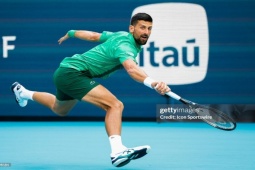 Video tennis Djokovic - Dimitrov: Tốc hành 71 phút, vé "vàng" về tay (Miami Open)