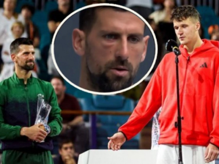 Djokovic bị đau mắt, Mensik chơi đẹp nhường lại ngôi vô địch Miami Open 2025?