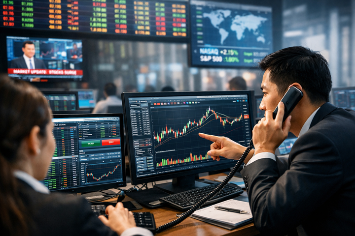 Chứng khoán là kênh có tiềm năng tăng trưởn trong năm 2026. (Ảnh minh hoạ)