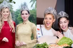 Top 2 Miss Cosmo 2025 diện áo dài và áo bà ba trong hành trình media tour
