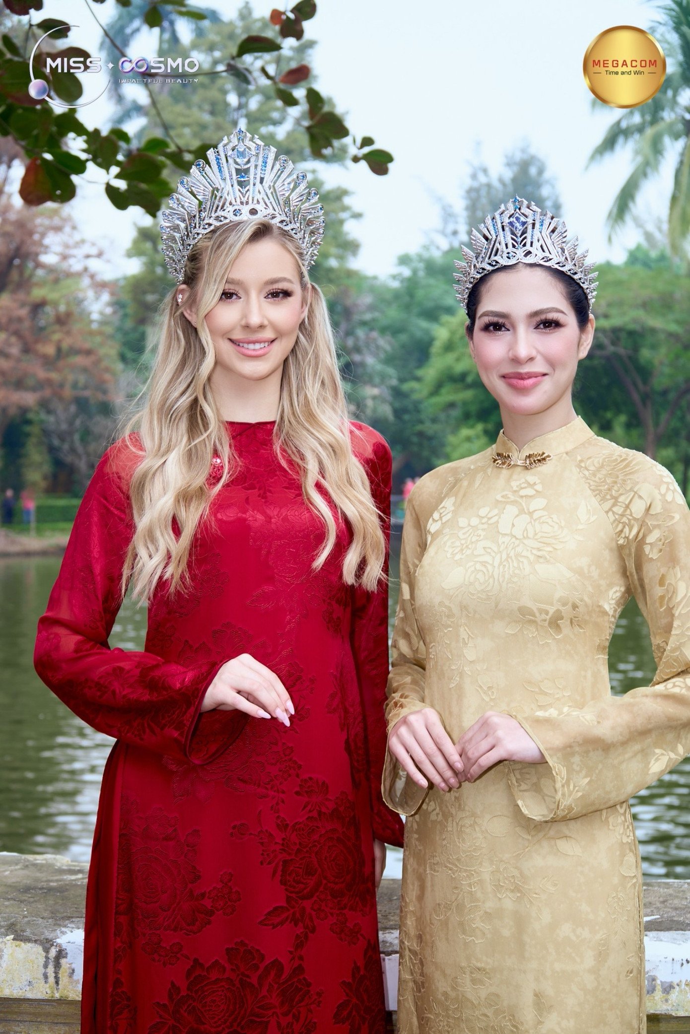 Top 2 Miss Cosmo 2025 diện áo dài và áo bà ba trong hành trình media tour - 5