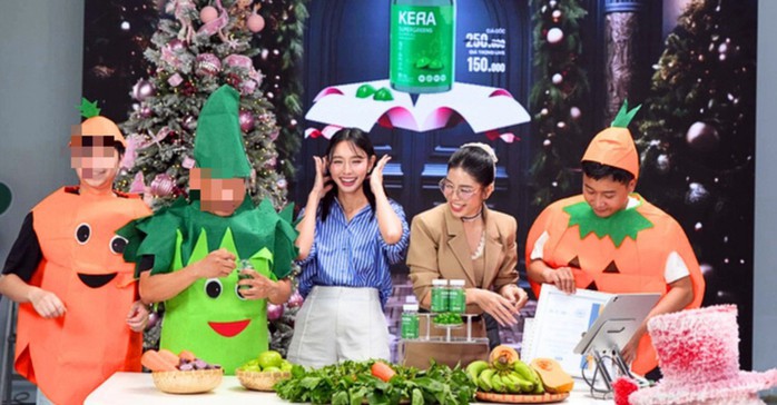 Kẹo rau củ Kera được quảng bá trong trong một phiên livestream bán hàng. Ảnh: Internet