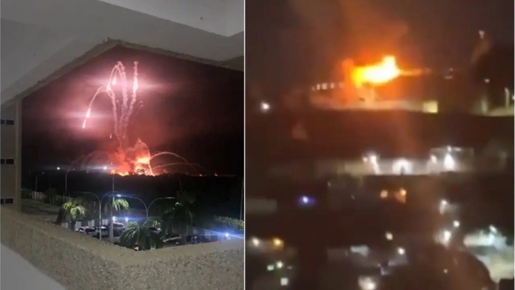 Các cuộc không kích của Mỹ sáng sớm 3/1/2026 làm rung chuyển Venezuela. Ảnh: RT.