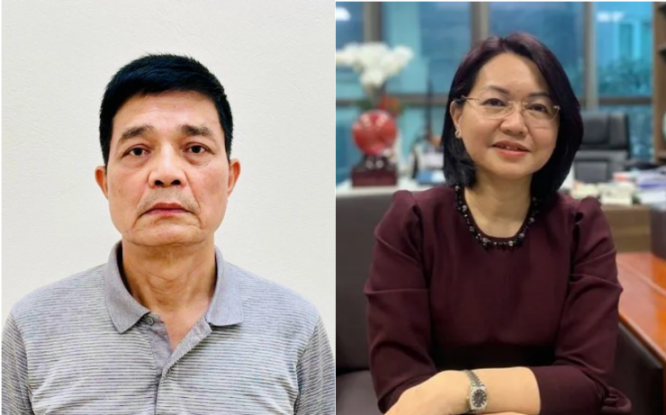 Các bị cáo Nguyễn Thanh Phong, Trần Việt Nga, cựu Cục trưởng Cục An toàn thực phẩm Bộ Y tế.